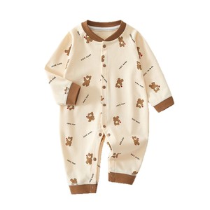 Combinaison bébé à manches longues en coton unisexe, vêtements pour nouveau-nés, printemps, automne, hiver, sous-vêtement sans couture, classe A - Product Image 5