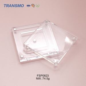 Empaque de acrílico no reciclable para colorete de marca privada, paleta de sombras de ojos vacía, empaque cuadrado de cristal para colorete - Product Image 1