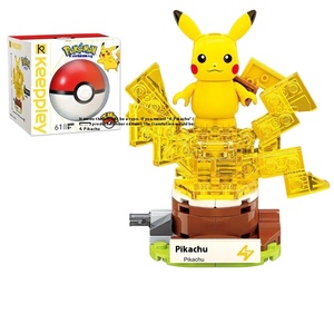 Keeppley Pokemen Building Blocks Treasure Dream Mini <span class=keywords><strong>Pikachu</strong></span> 400 pièces, échelle 1:8, jouet en plastique DIY, cadeau - Product Image 1