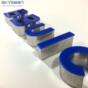 SKYSEEN personnalisé 3D métal lettres <span class=keywords><strong>bleu</strong></span> acrylique signe en acier inoxydable pour extérieur Durable affichage nom de l'entreprise bâtiments bureau - Product Image 2