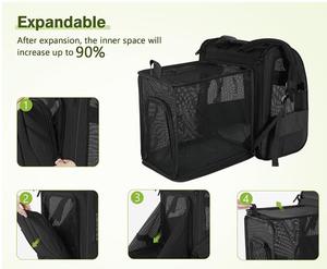 Sac à dos extensible pour animaux de compagnie, sac à dos pliable pour chat avec fenêtre respirante - Product Image 6