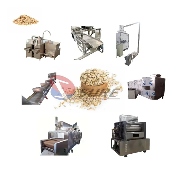 Linha de produção natural de flocos de aveia com capacidade 100% verdadeira, máquina de processamento para fazer flocos de aveia com alta produtividade