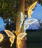 Extérieur 3D flottant papillon lumière étanche jardin décor mariage fête événement noël chaud blanc décoration