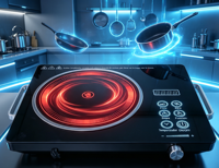 Vente en gros de pièces détachées pour cuisinière à induction infrarouge électrique portable SKD pour l'extérieur et la maison, commande tactile numérique 3500W