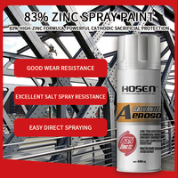 Spray de zinc pur à 83 %, peinture antirouille à séchage rapide, apprêt galvanisant, couche de finition, revêtement métallique riche en argent