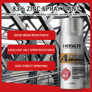 Pintura en aerosol de zinc 83% puro de secado rápido, anticorrosiva, imprimación galvanizante, capa final, revestimiento metálico rico en plata - Product Image 6