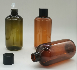 250nl 150ml <b>Plastic</b> PET Amber Boston Bottle Skin Care Serum Face Cream Mask Shampoo Mascara Hand Lotion Cosmetics Screw <b>Cap</b> - Product Image 1