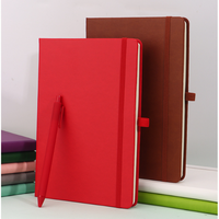 Individuelles LOGO A5 Hardcover-Notizbuch PU-Leder Thermobindung Notizbuch Hochwertiges Notizbuch mit Gummiband für Geschäftstreffen