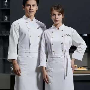 Modern <b>Kitchen</b> Chef White Long Sleeve Shirt With Logo Label Printing Restaurant & Bar Tops Hotel Restaurant Cooking Uniforms - Product Image 1