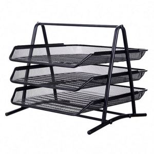 China Factory Eco Friendly Mesh Document Organizer Metal Document Shelf 3 Layer <b>File</b> <b>Tray</b> - Product Image 4