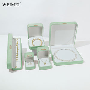 WEIMEI Octagon Shape Suede Storage Box in Green Velvet Finish for Multi <b>Layer</b> Jewelry Collection Display - Product Image 3