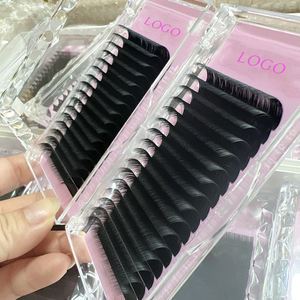 高品质定制标志天鹅绒哑光黑色暗羊绒真丝眼睫毛延伸托盘易扇睫毛带CC卷曲私人标签 - Product Image 2