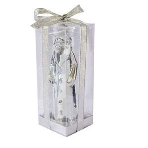 Candela Artigianale in Argento Lucido a Forma di Babbo Natale, Profumata in Cera di Paraffina, Votiva per Decorazioni Domestiche e Festive - Product Image 2