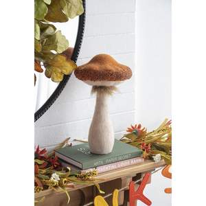 ของตกแต่งโต๊ะเห็ดส้ม2ชิ้นสำหรับเทศกาลเก็บเกี่ยวใบไม้ร่วง8x8x14นิ้ว - Product Image 3