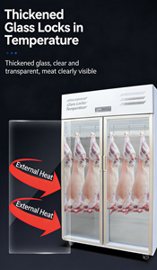 Vitrine réfrigérée verticale multi-portes grande capacité pour la présentation de viande en supermarché et la conservation au <span class=keywords><strong>froid</strong></span> - Product Image 4