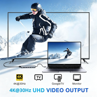 Adaptador USB C Hub 7 en 1, 4K HDTV, 100W PD, 3 USB-A, Lector de Tarjetas SD/TF, Estación de Acoplamiento USB C para PC, Laptop, MacBook