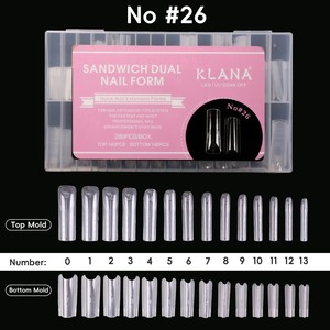 High Quality Long Coffin Sandwich Dual Form <b>Nail</b> Tips 280PCS/Box Medium <b>Nail</b> Forms Full Sizes 0-13 Poly Gel <b>Extension</b> Mold - Product Image 1