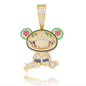 diamantes takashi murakami Sr. DOB perezoso Folovora de personaje de dibujos animados lindo colgante collar - Product Image 1