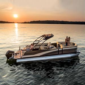 เรืออลูมิเนียมแบบแพพร้อมชุดมอเตอร์คอนโซลกลางสำหรับใช้งานในทะเลสาบ - Product Image 3