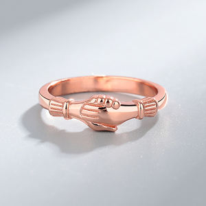 Anillo fino Unisex de Plata de Ley 925, banda de compromiso de boda romántica pulida para parejas, moda para madre e hija - Product Image 4