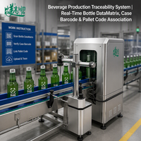 Système de traçabilité de la production de boissons pour l'association en temps réel des codes DataMatrix sur les bouteilles, des codes-barres sur les cartons et des codes de palettes