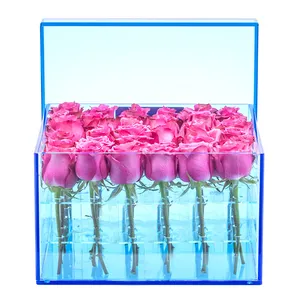 Fabrik Großhandel benutzer definierte Acryl Blumen kasten transparente Kristall Muttertag Blumen korb Weihnachts liebhaber ins Florist Geschenk box