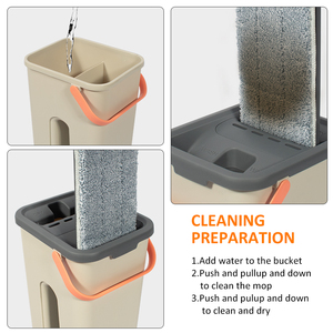 HOLAMOPA Dual Sided Flat <b>Mop</b> with 2 in 1 <b>Bucket</b> Wet and Dry Cleaning Modes - Product Image 5