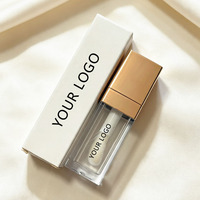 Quadratische Tube mit individuellem Logo, großer Applikator, Lipgloss-Tube, Kosmetikverpackung für flüssigen Lippenstift, 10 ml, goldene Lipgloss-Tube