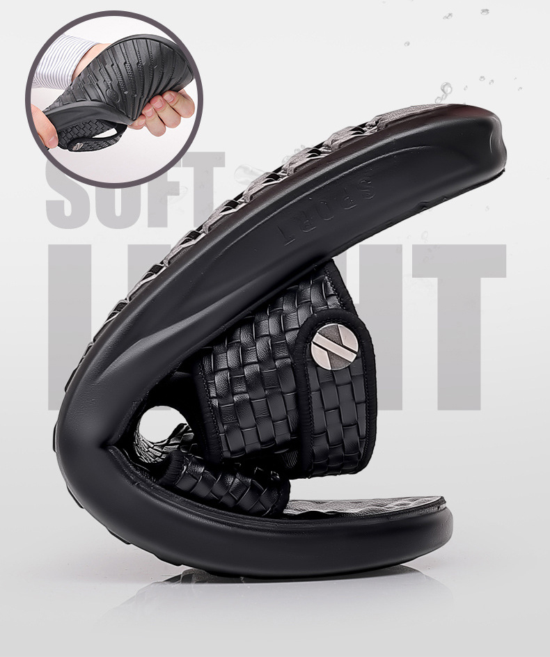 Men Leather Sandal Summer Beach Casual Shoes Fashion Slippers Sandals Wholesale