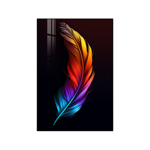 Pintura de Arte de pared de plumas bohemias para sala de estar pluma de imitación 3D pintura de lienzo de plumas reales - Product Image 6