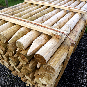 Piquets en bois de haute qualité à prix d'usine avec une extrémité pointue – Meilleure vente de piquets de jardin en bois à prix abordable pour l'aménagement paysager - Product Image 1
