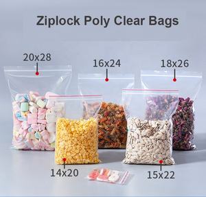 Şeffaf şeffaf plastik yeniden kapatılabilir gıda sınıfı zip poli çanta yeniden kapatılabilir fermuar ile - Product Image 4