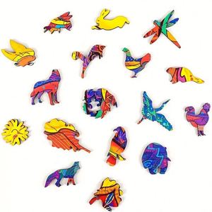 Regalos de Navidad y Acción de Gracias para Familiares y Amigos, Rompecabezas de Madera con Forma de Animal Único, Colibrí, Juguete Educativo DIY - Product Image 5
