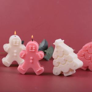Juego de 2 Moldes de Silicona para Velas Aromáticas con Forma de Hombre de Jengibre y Chocolate, Ecológicos y Aptos para Alimentos, para Hacer Árboles de Navidad en 3D - Product Image 5
