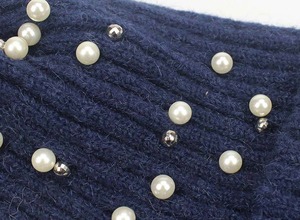 <span class=keywords><strong>Bonnet</strong></span> en tricot acrylique à <span class=keywords><strong>pompon</strong></span> pour femme avec décoration de perles <span class=keywords><strong>et</strong></span> perles - Product Image 4