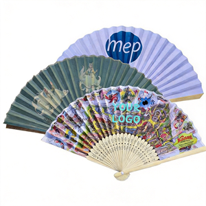 Abanico de Mano Personalizado con Logotipo Impreso, Abanico Plegable de Bambú y Tela, Recuerdo Personalizado para Bodas, Promociones y Eventos - Product Image 5