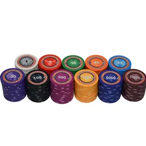 Klei Draadloze Texas Poker Chip Piëzas Custom Keramische Golfbal Ontwerp 1000 Poker Single Chip Set