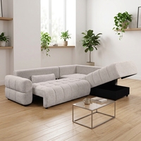 Juego de Muebles para Sala de Estar, Sofá en Forma de L de Dos Plazas con Cama, Sofás para Sala de Estar con Almacenamiento, Cubierta de Tela Cómoda, Canapé