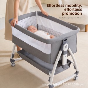 <span class=keywords><strong>Culla</strong></span> Portatile in Tessuto Peluche Multifunzionale Pieghevole per Neonati, Lettino da Viaggio Regolabile in Altezza con Rete Traspirante - Product Image 1