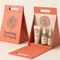 Boîte d'emballage cadeau magnétique en carton rigide à main plate avec logo personnalisé, doublure en éponge et laminage mat pour les cosmétiques de beauté