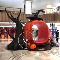 Grande sculpture extérieure de citrouille d'Halloween en fibre de verre Accessoires de modèle créatif drôle de Pâques