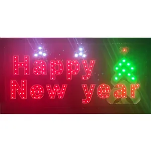 Happy New Year Led Custom Sign Neon Light Signage OPEN Sign Custom Colorful Photo Paper Christmas Led Signs