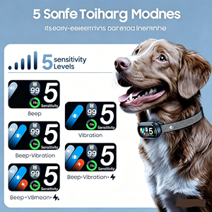 Automatisches Anti-Bell-Halsband mit 4 Trainingsmodi, IPX7 Wasserdicht, Hunde-Erziehungshalsband mit TFT-Farbbildschirm, Metallgitterband und Bellzähler - Product Image 3