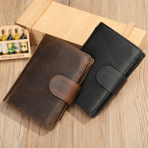กระเป๋าสตางค์ AndoBag รุ่นสั้นสำหรับผู้ชาย หนัง Crazy Horse สไตล์วินเทจ กระเป๋าใส่เหรียญ หนังวัวแท้ กระเป๋าสตางค์แบบพับสามตอน รุ่น 8301 - Product Image 4