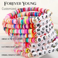 Bracelets extensibles personnalisés en perles d'argile polymère FY Fashion avec messages motivants, Love Hoop, Jesus, SIS, Mum, SWIFTIE pour femmes