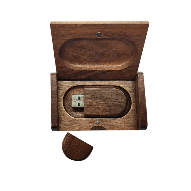 Walnut Wood Eco USB Flash Drive Engraving Logo 2GB 4GB 8GB 16GB 32GB 64GB Bamboo USB Stick + Box Pendrive Gifts Flash Disk