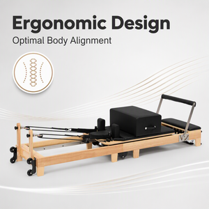 Cama de Pilates <span class=keywords><strong>Plegable</strong></span> de Roble Macizo, Certificada por la CE, Máquina de Entrenamiento Multiusos <span class=keywords><strong>Plegable</strong></span> para Estudio y Hogar - Product Image 6