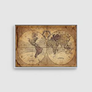Impression sur toile encadrée transparente de carte du monde Art déco moderne, décoration murale suspendue - Product Image 2