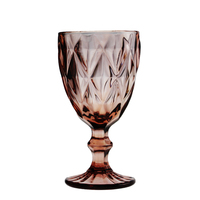 Retro vintage gekleurde geëmbosseerde glazen wijnglazen 350ml 12oz loodvrij waterglazen voor bruiloften, feesten en evenementen, vaatwasserbestendig