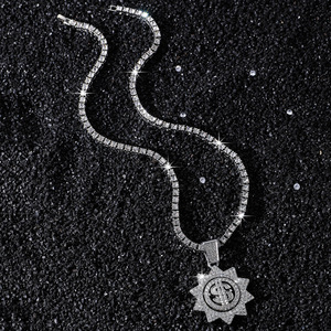 Collier Pendentif Tendance Motif Tournesol et Symbole Dollar, Personnalisé, Style Hiphop, Géométrique, pour Hommes, Bijoux de Mode - Product Image 2